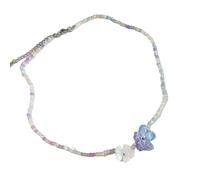 Watreketal Collier De Résine À Chaîne Clavicule À Perles Floraux Colorée Bijoux Léger Pour Femmes Bijoux En Perles Givre