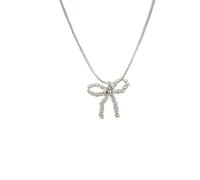 Watreketal Collier élégant avec pendentif en forme de nœud - Chaîne serpent minimaliste - Collier ras du cou délicat pour femmes et filles