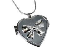 Watreketal Collier en alliage avec cœur et nœud en forme de cœur - Élégant - Pour un usage quotidien - Breloque en verre