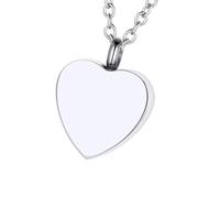 Watreketal Collier en forme de cœur pour cendres pour animal de compagnie - Médaillon urne commémoratif - Médaillon pour homme