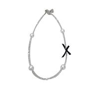 Watreketal Collier ras du cou en perles de cristal vintage avec nœud simple et élégant - Bijoux de fête, taille unique, Comme décrit, Comme décrit.