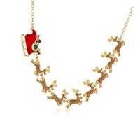 Watreketal Collier ras du cou festif fait à la main avec pendentif en forme d'élan - Accessoire pour fêtes de Noël et réunions de famille