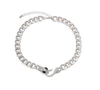 Watreketal Collier ras du cou multi-usage en argent et zircon noir pour homme et femme avec chaîne à maillons cubains style gothique, taille unique, Comme décrit, Comme décrit.