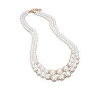 Watreketal Collier ras du cou vintage à double couche avec perles pour petite amie, femme, taille unique, Comme décrit, Comme décrit.