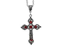 Watreketal Collier ras du cou vintage avec pierres précieuses et croix pour femmes et filles, bijoux religieux, collier tendance punk gothique, taille unique, Comme décrit, Comme décrit.