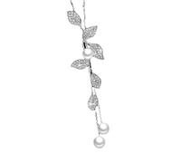 Watreketal Collier tendance avec pendentif en forme de feuille - Chaîne réglable - Bijou élégant pour femme à la recherche de styles uniques - Frange élégante en perles, taille unique, Comme décrit
