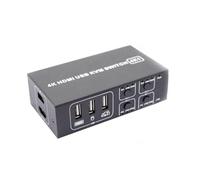 Watreketal Commutateur KVM en métal Commutation de source d'entrée compatible HDMI 4 en 1 Contrôle de sortie transmission vidéo et audio claire