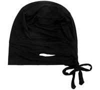 Watreketal Écharpe hijab extensible pratique pour femmes actives, sangles d'oreilles réglables, évacuation de l'humidité, couverture de tête légère pour les déplacements, Noir , taille unique