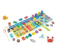Watreketal Éducation Précoce du Jeu De Pêche Jouet pour Les Tout-Petits en Bois Amusant De Tri