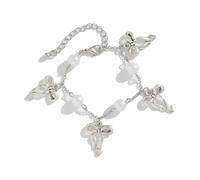 Watreketal Élégant bracelet avec pendentif nœud papillon pastoral orné de fausses perles ornement élégant charme de personnalité unique, taille unique, Comme décrit