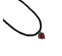 Watreketal Élégant collier à thème foncé tendance en cristal noir mettant en évidence le cœur et le papillon pour femme fait à la main, taille unique, Comme décrit, Comme décrit.