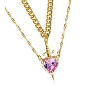 Watreketal Élégant collier avec pendentif en forme de dague en forme de cœur exquis pour améliorer vos tenues quotidiennes colliers pour femme, taille unique, Comme décrit, Comme décrit.