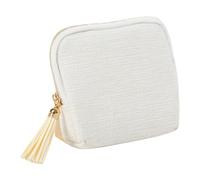 Watreketal Élégant étui à bijoux orné de pompons - Compartiments de rangement séparés - Intérieur doux - Protège bagues et bracelets - Portable - En tissu satiné - Pliable