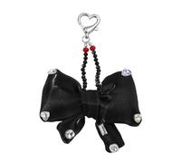 Watreketal Élégant nœud porte-clés accessoire de sac avec strass étincelants pratique pour usage quotidien pendentif sac à main décoration élégante porte-clés, Noir