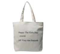 Watreketal Elegant Womens Canvas Shopper Avec Lettre Imprimer Une Capacité À Glissière Éclair