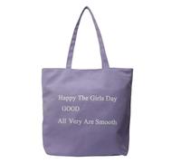 Watreketal Elegant Womens Canvas Shopper Avec Lettre Imprimer Une Capacité À Glissière Éclair