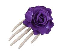 Watreketal Epingle à Cheveux,Barrette à main en forme de tête de mort, couvre-chef à fleurs, pince à cheveux, épingle à cheveux, fascinateur d'Halloween, petit chapeau