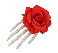 Watreketal Epingle à Cheveux,Barrette à main en forme de tête de mort, couvre-chef à fleurs, pince à cheveux, épingle à cheveux, fascinateur d'Halloween, petit chapeau
