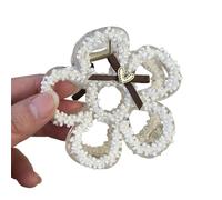 Watreketal Epingle à Cheveux,Pince à cheveux Balletcore Grande pince à cheveux Pince à cheveux Élégant bandeau à perles Attrape-cheveux Barrettes de princesse Outil de coiffure