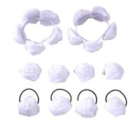 Watreketal Epingle à Cheveux,Sweet Girl Papillon/Fleur Rose Cheveux Corde Surdimensionné Cheveux Chouchou Élastique Bandeau Femmes Barrette Queue De Cheval Titulaire 10PCS