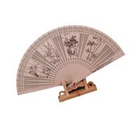 Watreketal Éventail pliable en bois sculpté complexe avec motifs chinois classiques pour les amateurs de culture, design traditionnel chinois