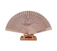 Watreketal Éventail pliable en bois sculpté complexe avec motifs chinois classiques pour les amateurs de culture, design traditionnel chinois