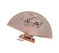 Watreketal Éventail pliable en bois sculpté complexe avec motifs chinois classiques pour les amateurs de culture, design traditionnel chinois