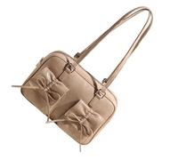Watreketal Femmes À Corps Croisé Tendance Charmant Épaule PU Cuir Aesthée Esthétique Commutation Femmes Épaule Automne Hiver Belle Arcs Croisé