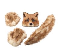 Watreketal Foxes Costumes Cosplay Foxes Mask Cats Half Face Tail Gloves Halloween Animal Fancy Costume Accessories Kits Plush Cats Half Face