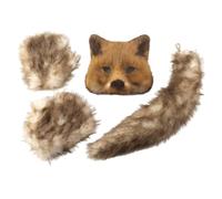 Watreketal Foxes Costumes Cosplay Foxes Mask Cats Half Face Tail Gloves Halloween Animal Fancy Costume Accessories Kits Plush Cats Half Face