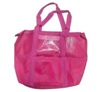 Watreketal Grand sac de plage avec poche en maille, sac de plage imperméable et respirant, sac à main pour jouets en famille, vacances, essentiel, portable, étanche, pochette de rangement de douche