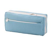 Watreketal Grande trousse à crayons multifonction en toile avec compartiments à fermeture éclair, sac de rangement pour étudiants, pochettes de rangement de grande capacité, bleu