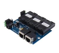 Watreketal Installation facile Convertisseur de commutateurs Ethernet Fast Ethernet 3 ports Alimentation Ethernet Fibre 2 RJ45 Convertisseur de média optique Installation facile