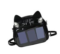 Watreketal Itabag Sac à dos multifonction en polyuréthane avec plusieurs poches pour femme Motif chats, Noir pur
