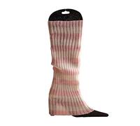 Watreketal Jambiere,Jambières côtelées pour femmes chaussettes longues et élégantes fantaisie fête danse années 80 extensibles rayées colorées automne et hiver