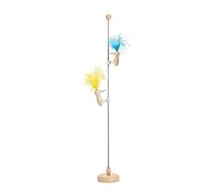 Watreketal Jouet pour le printemps flexible et interaction intime avec les animaux de compagnie, plumes colorées, accessoires attrayants, jouet de divertissement pour la maison seul l'ennui