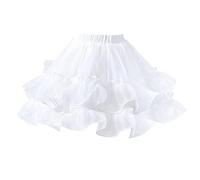 Watreketal Jupon en crinoline pour filles - Jupe blanche sans cerceau - Longueur genou - Demi-slip pour robe longue - Jupon crinoline pour enfants de 4 à 12 ans, multicolore, S