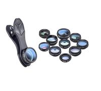 Watreketal Kit professionnel pour appareil photo de téléphone 198 ° Fisheyes 0,62 x grand angle 15 x 2 x téléobjectif pour téléphone