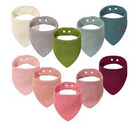 Watreketal Lot de 10 bavoirs mignons et légers pour bébé - Super doux - Cadeau d'anniversaire pour nouveau-né, Set 5, taille unique
