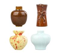 Watreketal Lot de 4 aimants de réfrigérateur miniatures en céramique pour cuisine, bureau, tableau blanc, cadeau créatif, vase miniature en céramique, aimants de réfrigérateur