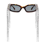 Watreketal Lunettes de soleil en cristal anti-reflet photo Y2k strass plage strass lunettes de soleil, b