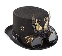 Watreketal Lunettes punk avec ailes d'engrenage Steampunk Cosplay Accessoire Performance pour Noël Halloween Steampunk avec lunettes Style rétro industriel