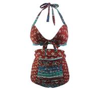 Watreketal Maillot de bain élégant à col noué pour femme - Bonne élasticité - Pour filles, femmes, épouse, sœur, 2X - Bretelles réglables