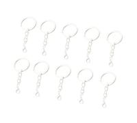 Watreketal Paquet De 10 Anneaux Clés En Métal Couleur Mixte Avec Chaînes Et Fermoirs Pour Organiser Des Kits Porte- Bijoux Fabrication
