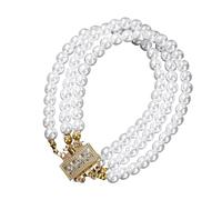 Watreketal Parure de bijoux polyvalente en fausses perles avec fermeture élastique hypoallergénique - Bracelet extensible - Cadeau polyvalent pour soirée, taille unique, Comme décrit