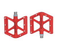 Watreketal Pédales de vélo pliables en nylon - Pédales larges et plates - Rouge/violet/noir - Pédales de vélo stationnaire - Pédales de vélo de montagne - Pédales de rechange pour vélo de route - Pour