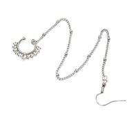 Watreketal Personnalité À La Mode Anneau De Nez Faux Sonnets Septum Chaîne Crystal Pour Filles Jeune Indienne Élégante Et Vintage Septum Rague Nez Or