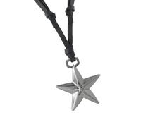 Watreketal Petit collier avec pendentif en forme d'étoile en polyuréthane et alliage texturé - Convient pour les amateurs de mode - Collier en forme d'étoile, taille unique, Comme décrit, Comme décrit