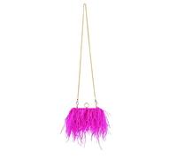 Watreketal Pochette de soirée pour femme avec chaîne de plumes - Sac à bandoulière pour banquet de mariage - Sac à main à bandoulière pour fête - Sac à main de luxe en plumes pour femmes et filles