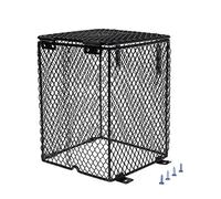Watreketal Protection de lampe chauffante pour reptiles avec 4 vis, amphibiens - Couvercle en maille anti-brûlure - Cylindre et ampoule de chaleur carrée Uvb